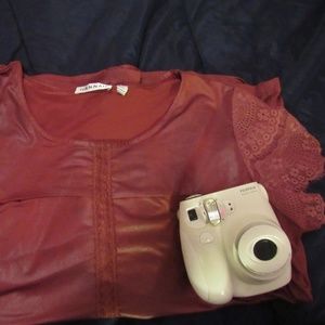 Red Short Sleeved Blouse